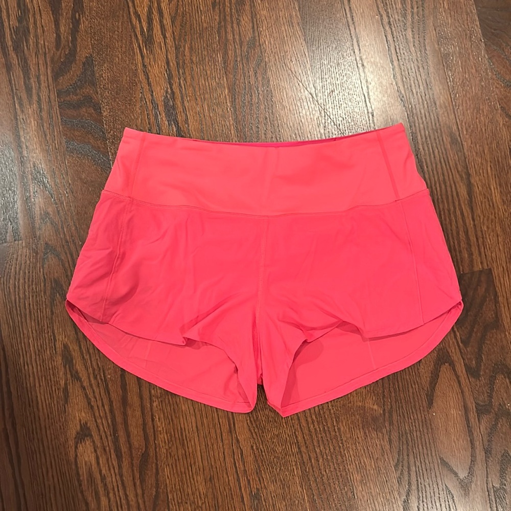 Pink Lululemon Speed Up Shorts